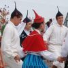 Madeira, a beautiful island in the Atlantic Ocean Pointy traditional hat of Madeira, a Portuguese island.