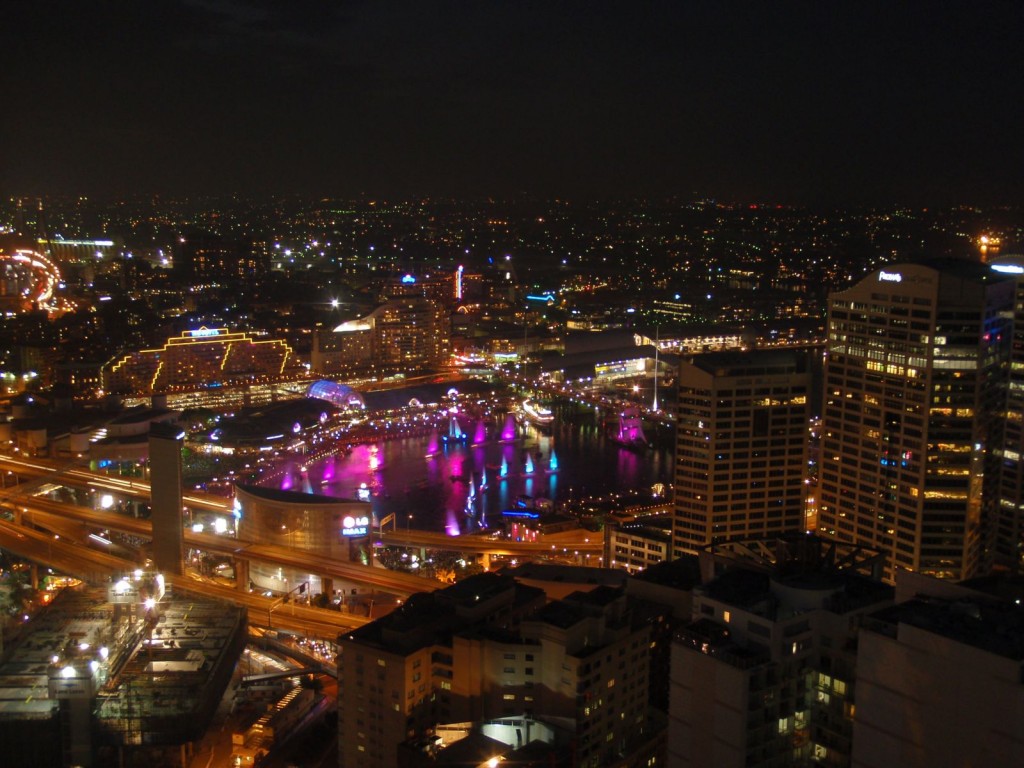 Darling Harbour in Sydney at Australia Day night