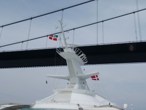 Passing under Great Belt Bridge 2