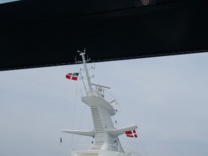 Passing under Great Belt Bridge 3