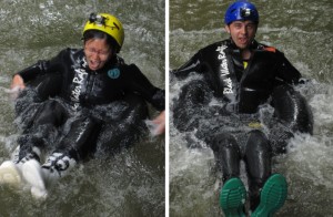 Black water rafting preparation: learn how to jump over waterfall