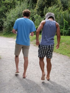 Barefoot in Huka Falls walking & cycling trail.