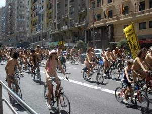 Madrid naked bike ride 2009 1