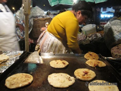 Eat the street food! Here's papoosas from Guatemala. Â© A Little Adrift