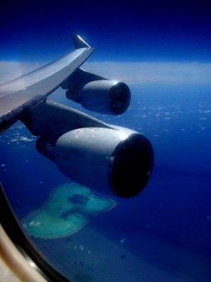 Fiji - Atoll view from airplane