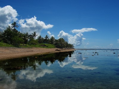 Perfect reflection by a Fijian lagoon