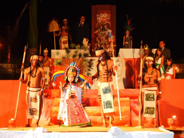 Copan Ruinas town fair: Mayan themed kids beauty pageant. Honduras Copan Ruinas town fair: Mayan themed kids beauty pageant. Honduras