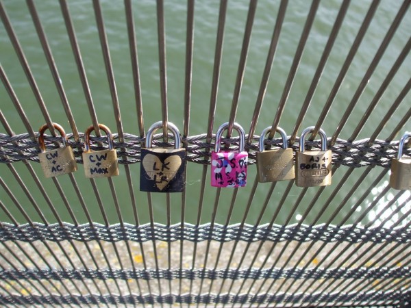 France by A Traveler's Library - Love locks on a bridge over Seine, Paris