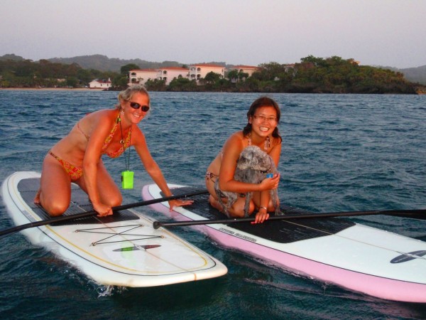 Paddleboarding in Roatan Island, Honduras