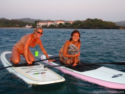 Paddleboarding in Half Moon Bay, Roatan Island, Honduras