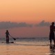 Sunset paddleboarding in Roatan, Honduras