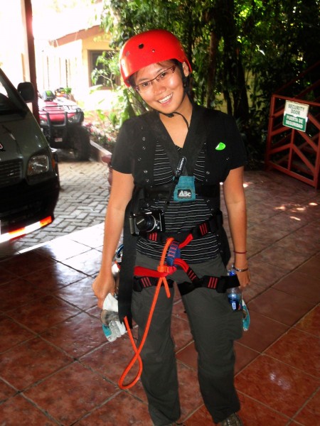 The Harness for my canopy zip line tour in Monteverde, Costa Rica