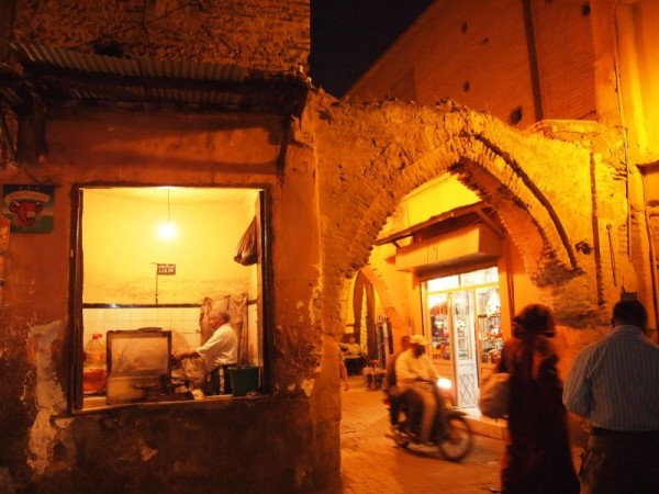 Making snack (left) - Medina Quarter of Marrakech, Morocco