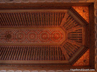 Ceiling decoration inside the Bahia Palace (Marrakech, Morocco)
