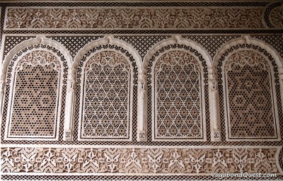 Wall decoration inside the Bahia Palace (Marrakech, Morocco)