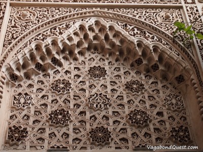Wall decoration inside the Bahia Palace (Marrakech, Morocco)