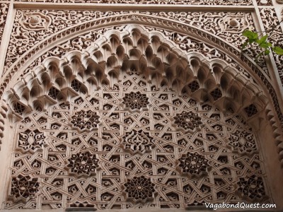 Morocco Marrakesh - Bahia Palace - Wall Wall decoration inside the Bahia Palace (Marrakech, Morocco)