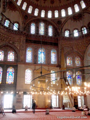 The main hall of the Blue Mosque