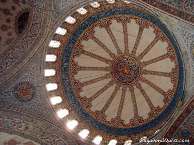 Turkey - Istanbul - Blue Mosque ceiling The ceiling decoration of the Blue Mosque