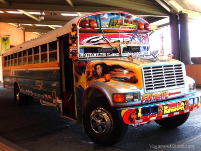 Chicken bus in Panama City: "Diablo Rojo" or the red devil