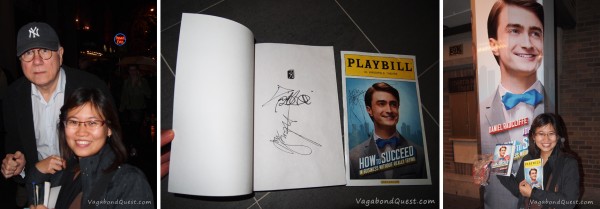 Left to right: John Larroquette, books signed by John and Daniel Radcliffe