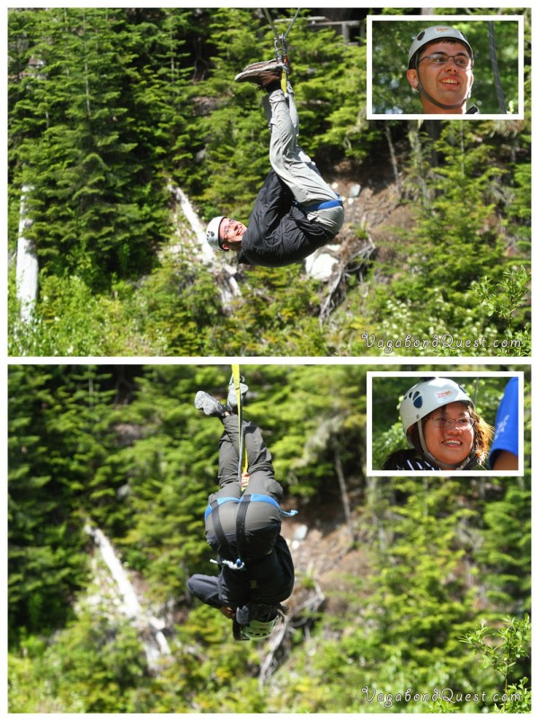 Canada BC Whistler Zipline Upside Down 