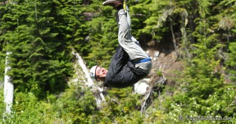 Whistler Zipline Upside Down Ryan